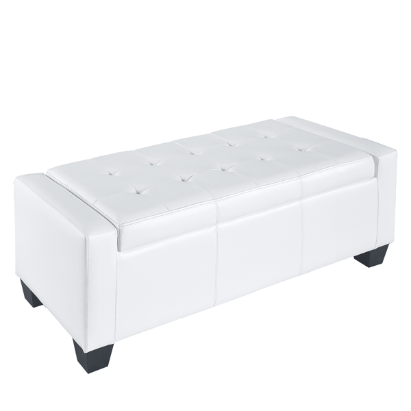 Faux Leather Storage Ottoman