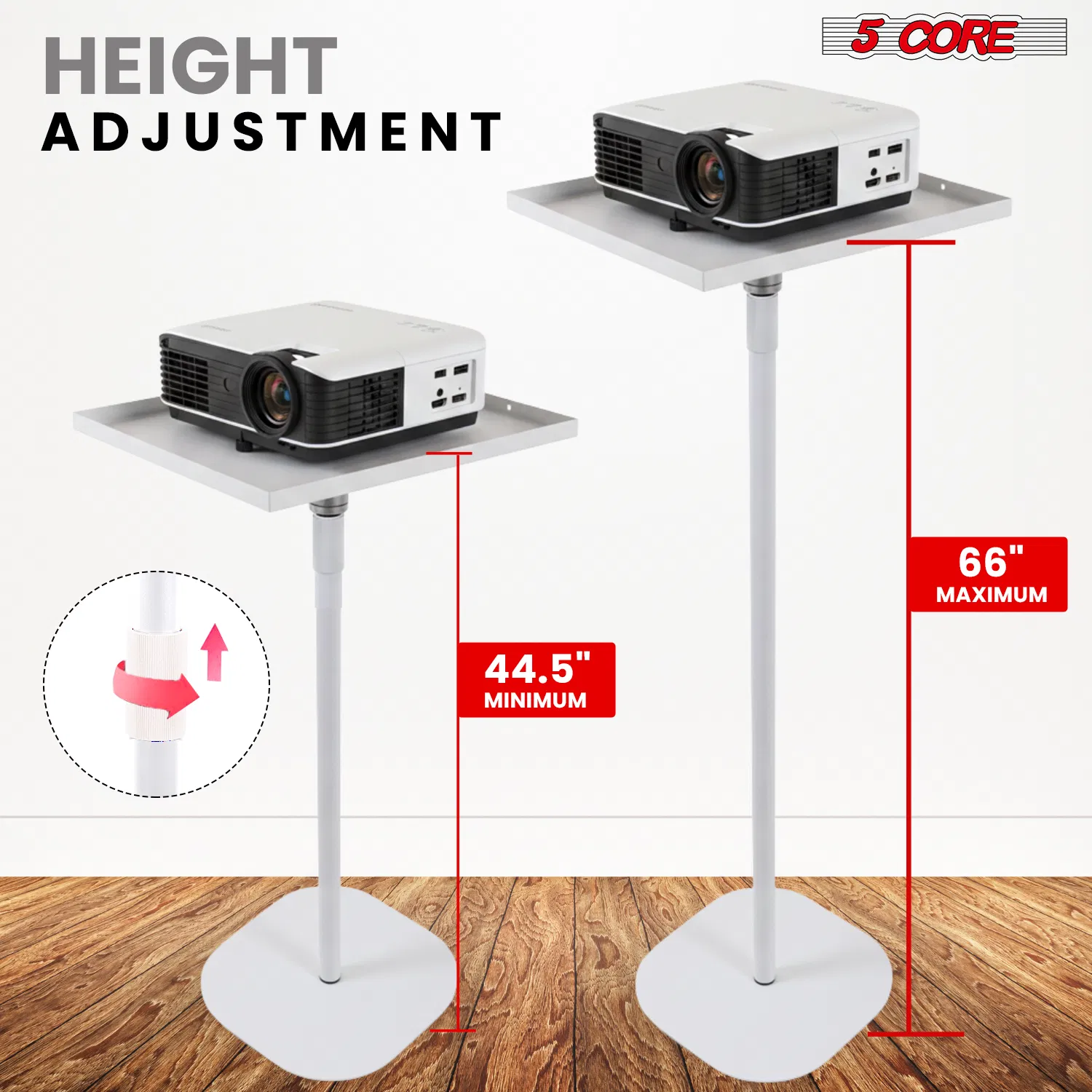 Projector Stand Height adjustable 28"-52" Tall Floor Stands w 3 Mounting Options 360?Rotatable Ball Head Heavy Duty Multipurpose Soporte Para Proyector for Home Office image 2
