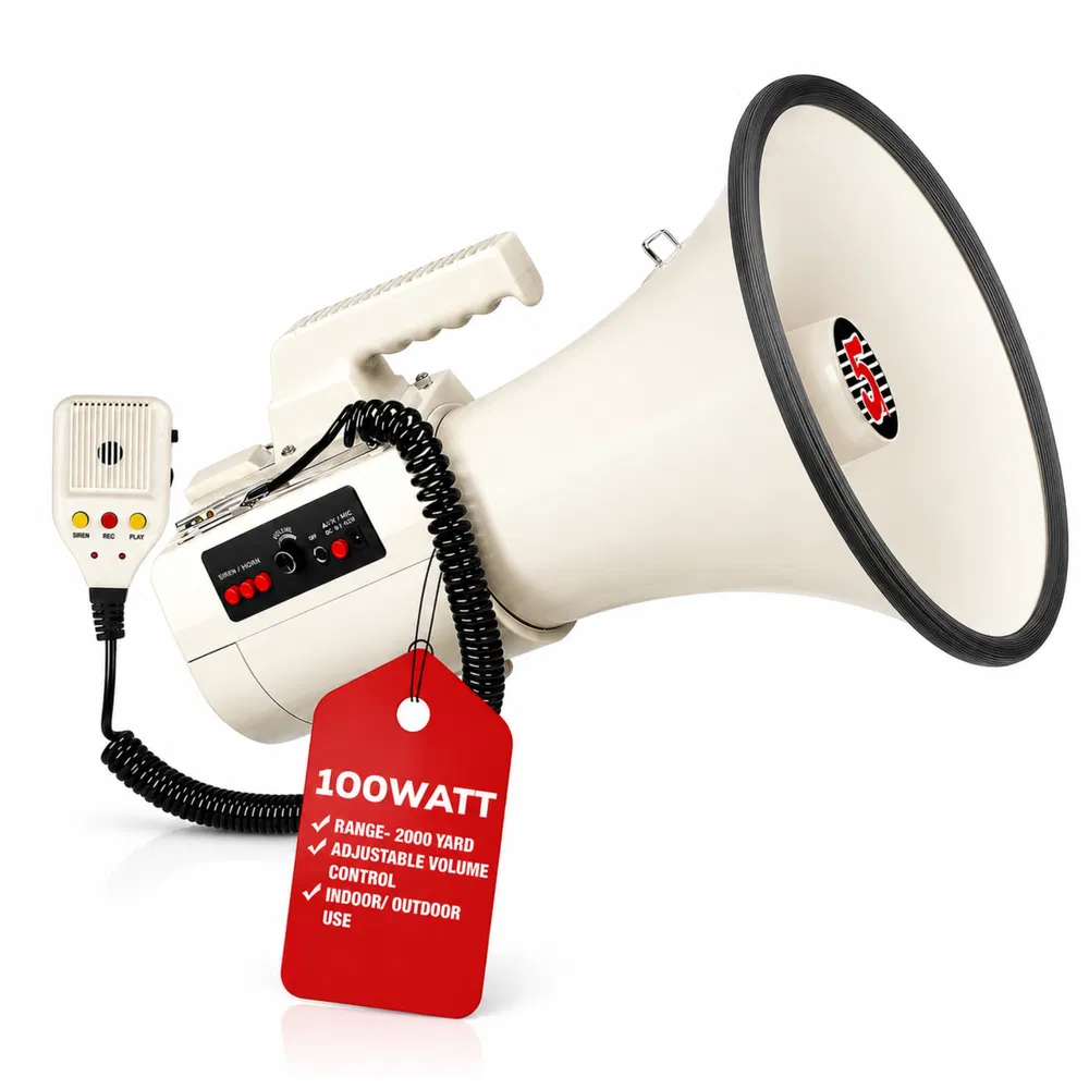 5 Core Megaphone Speaker 100/50W Loud Rechargeable/ Battery Power Bullhorn image 11