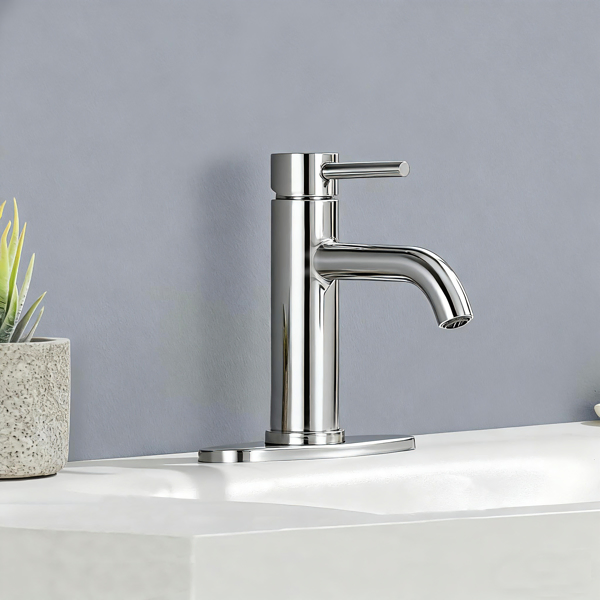 Single Handle Bathroom Faucet Lavatory Faucet Stainless Steel Single Hole-T10, Chrome[Unable to ship on weekends,usps/fedex]-12