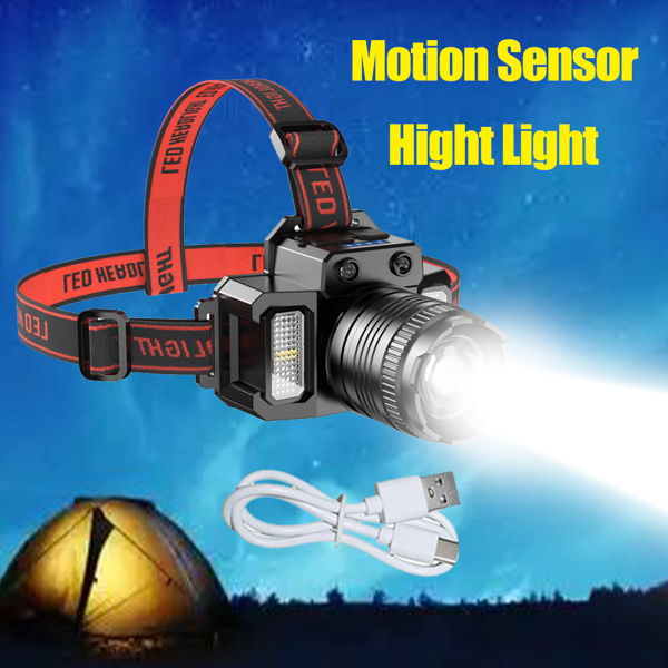 5-Modes LED Headlamp Motion Sensor Headlamp USB Rechargeable Canping Hiking Headlight-18