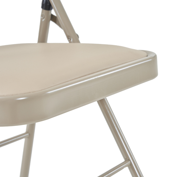 6pcs Elegant Foldable Iron & PVC Chairs for Convention & Exhibition  Light Brown-67