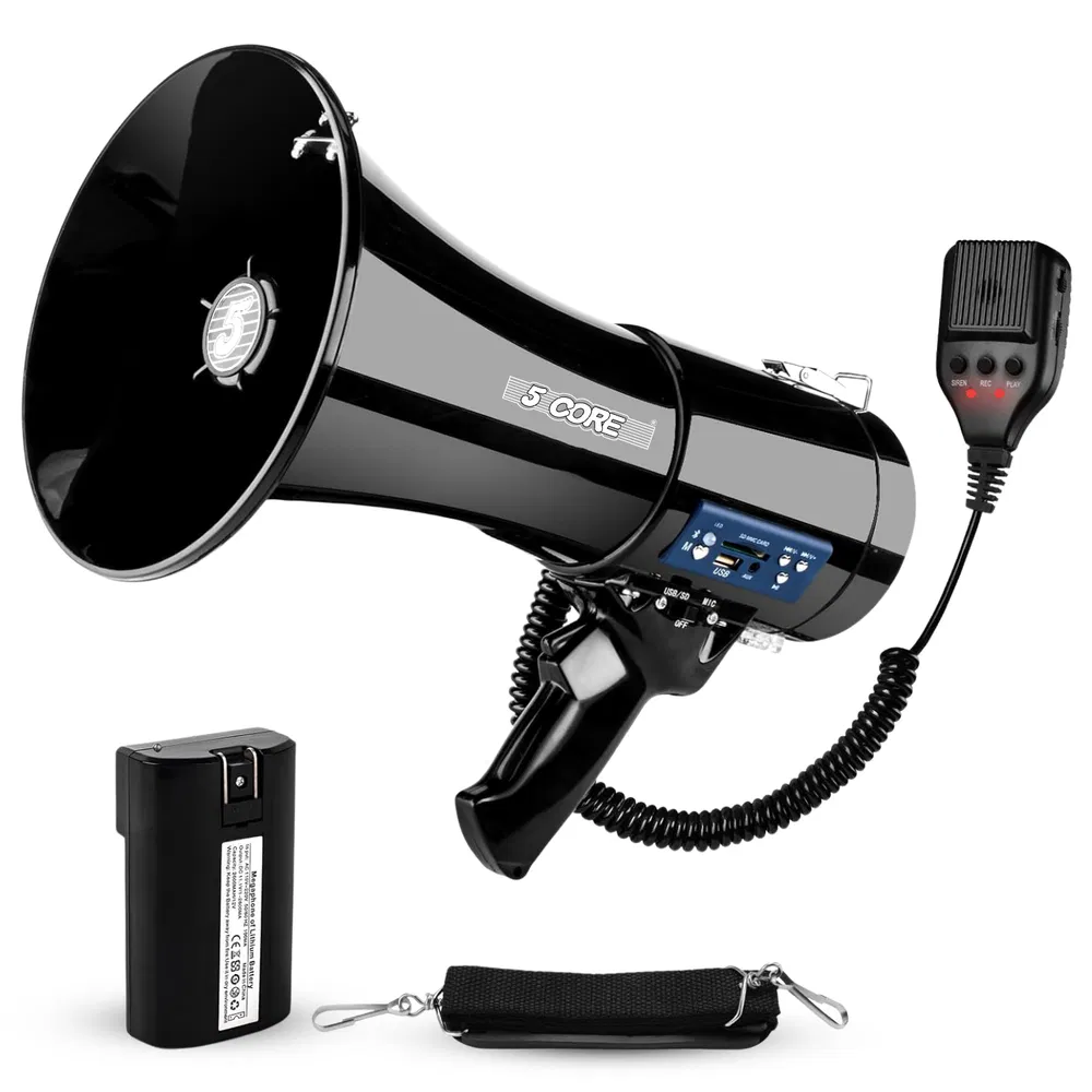 5 Core Megaphone Speaker 100/50W Loud Rechargeable/ Battery Power Bullhorn image 13