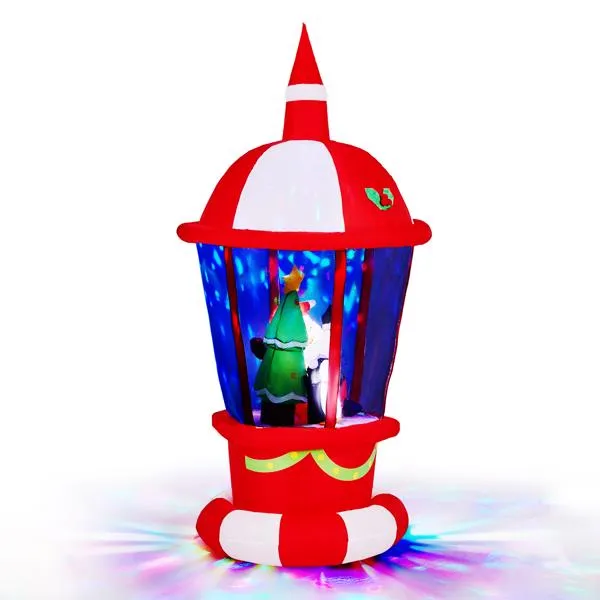 7.3FT Lighted Christmas Inflatable Decoration, Inflatable Lighthouse with Santa and Penguin, Funny Blow… image 10