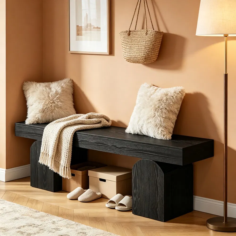 Solid MDF Entryway Bench, picture 3 of 5