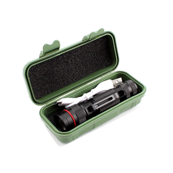 2 Pack USB Rechargeable LED Flashlight Adjustable Focus 3-Modes Outdoor Mini Flashlight W/ USB Cable+Mini Box-17