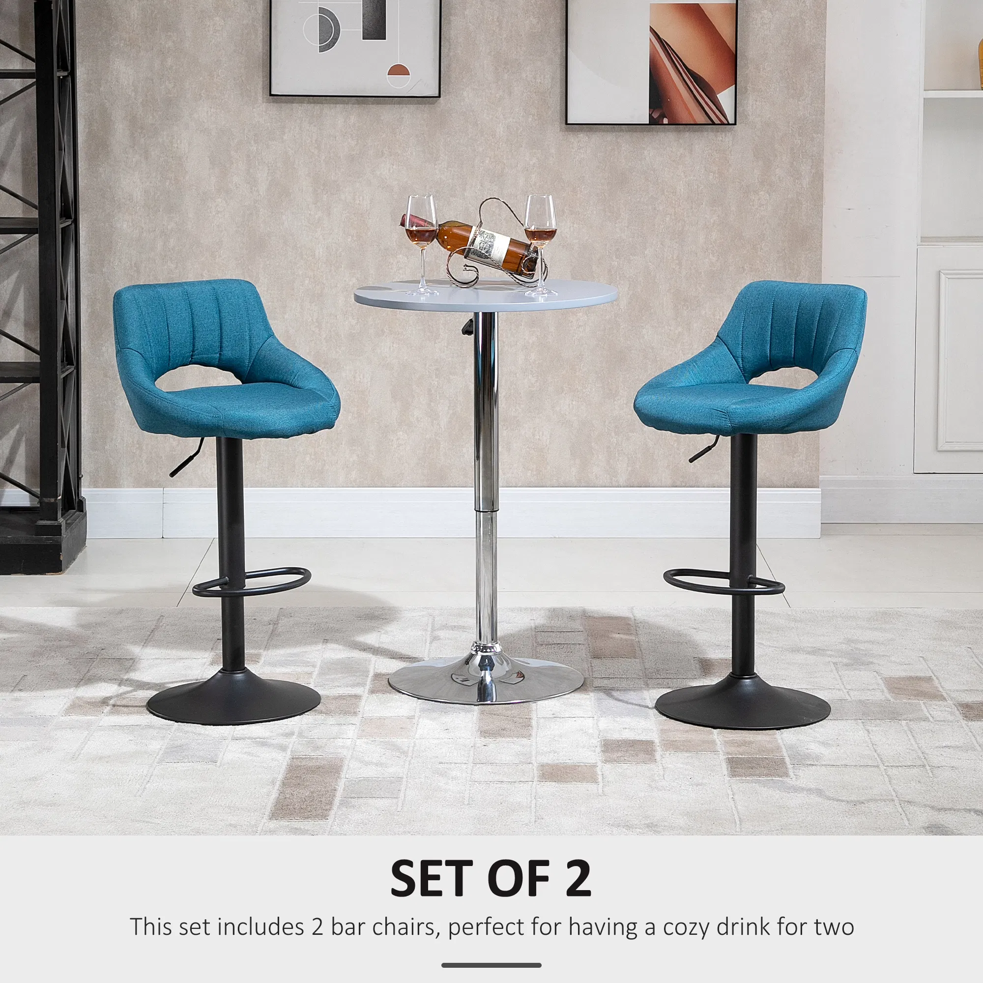 Swivel Bar Stools Set of 2, picture 3 of 5