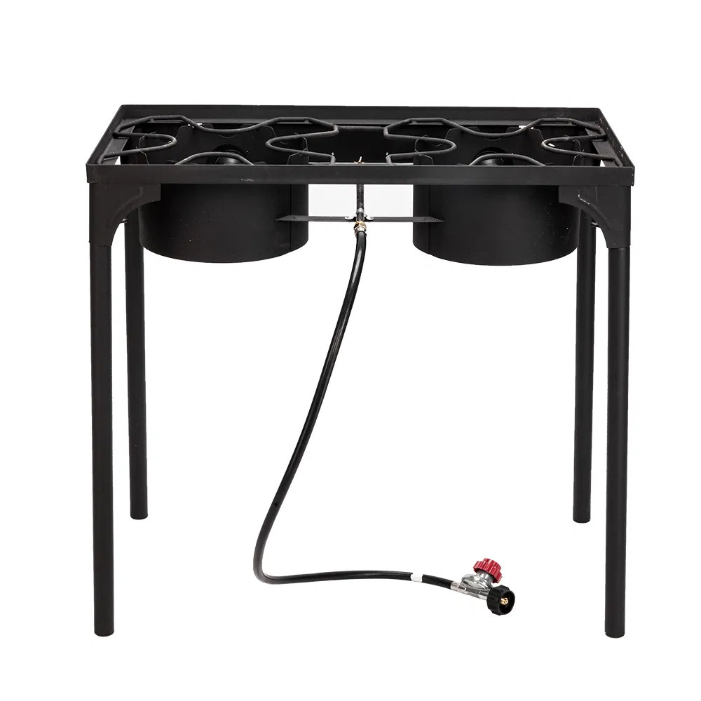 Outdoor Camp Stove High Pressure Propane Gas Cooker Portable Cast Iron Patio Cooking Burner (Double Burner 150000-BTU) image 17