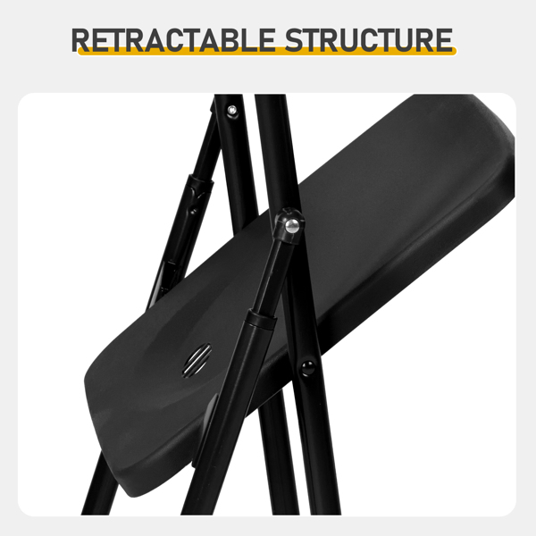 10 Pack Plastic Folding Chairs, Stackable Commercial Chairs, Portable Event Seats Indoor Outdoor for Home Event Party Picnic School Wedding, Black-27