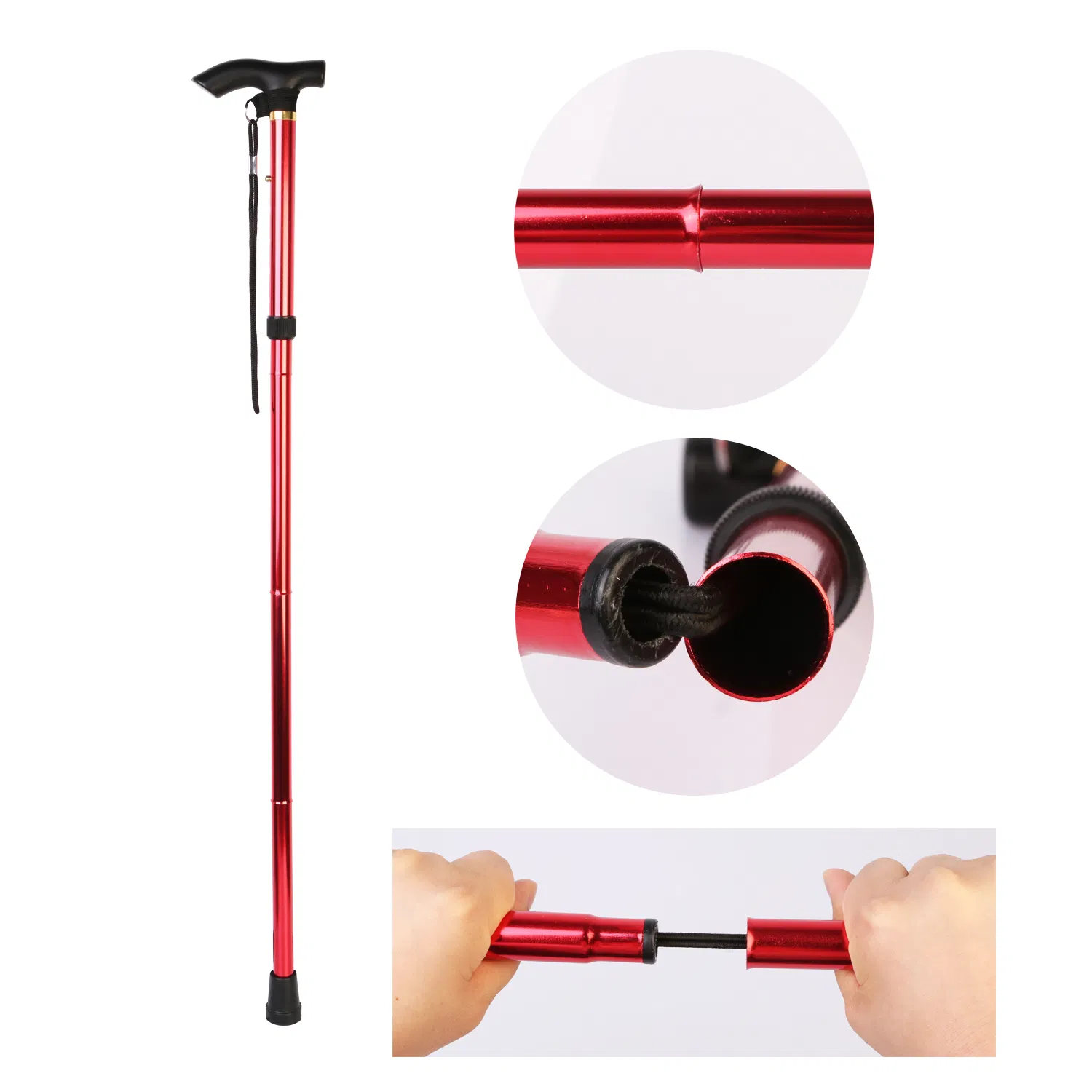 Folding Aluminum Hiking Stick with T-Handle