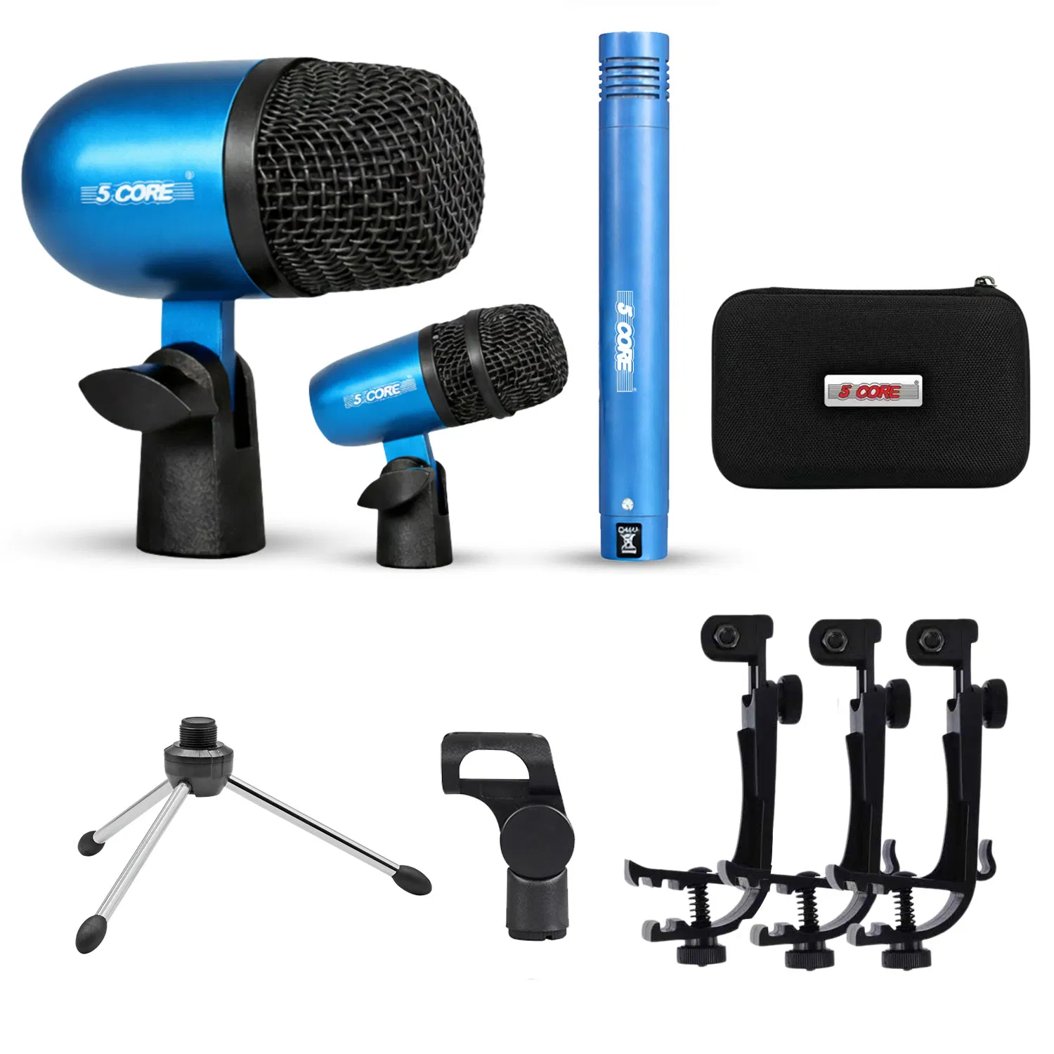 5 Core Conga Mic Snare Tom Microphone Drum Kit Condenser XLR Instrument Mics