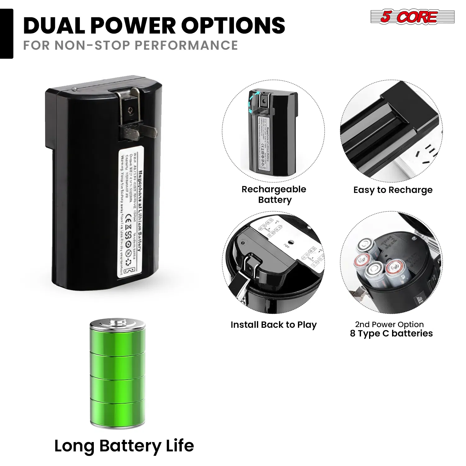 5 Core Megaphone Speaker 100/50W Loud Rechargeable/ Battery Power Bullhorn image 5