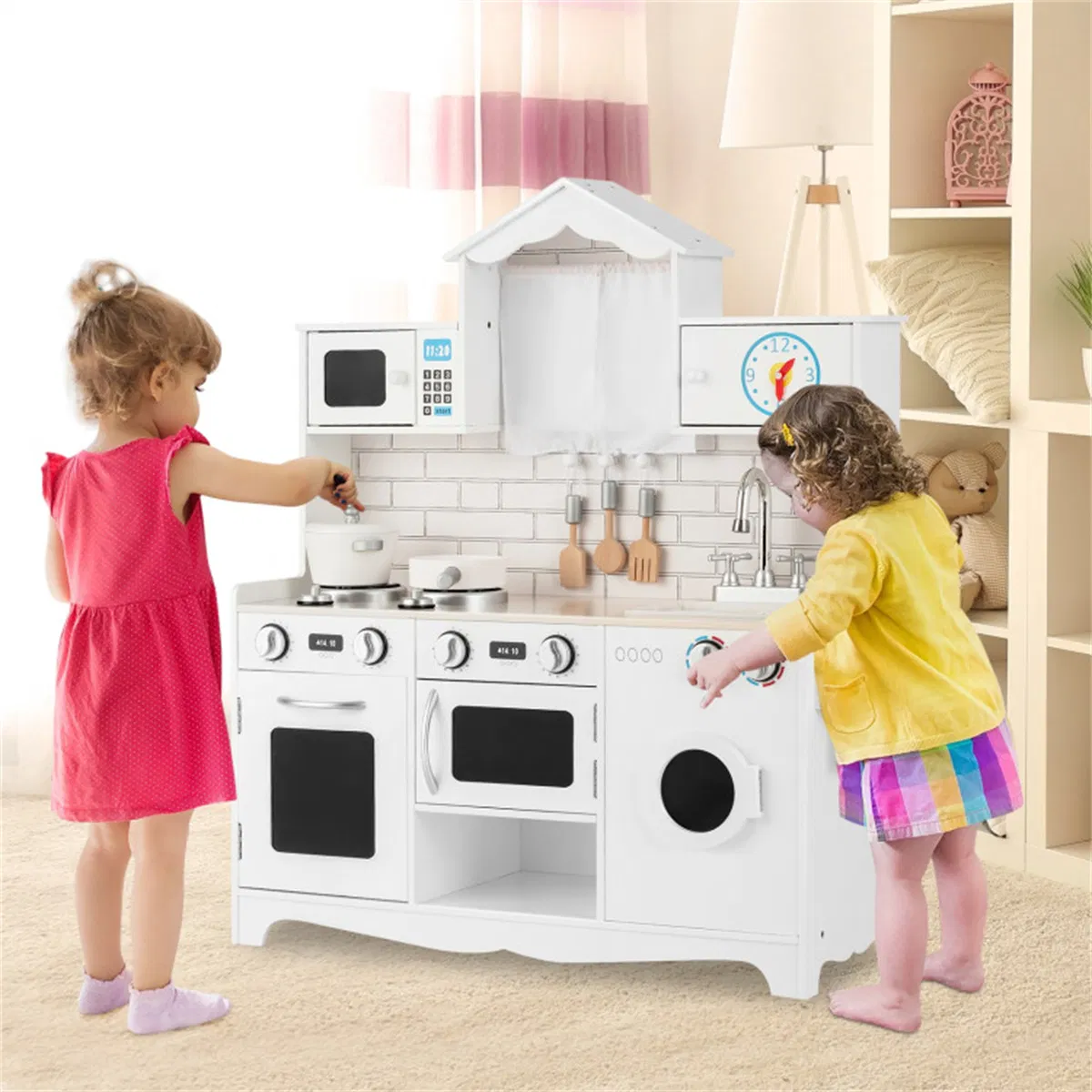 Kitchen Toy Wooden Kids Kitchen with Washing Machine β photo 3