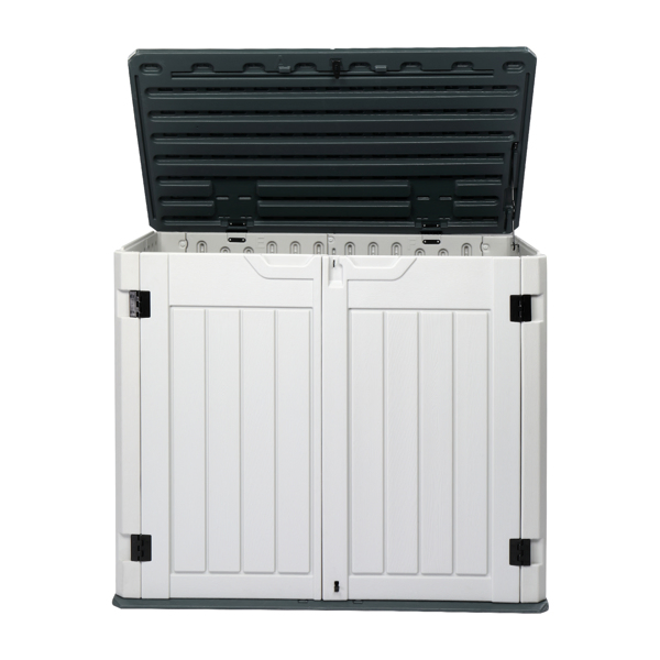 260gal 灰加白 竖纹 HDPE塑料 庭院塑料收纳箱-21