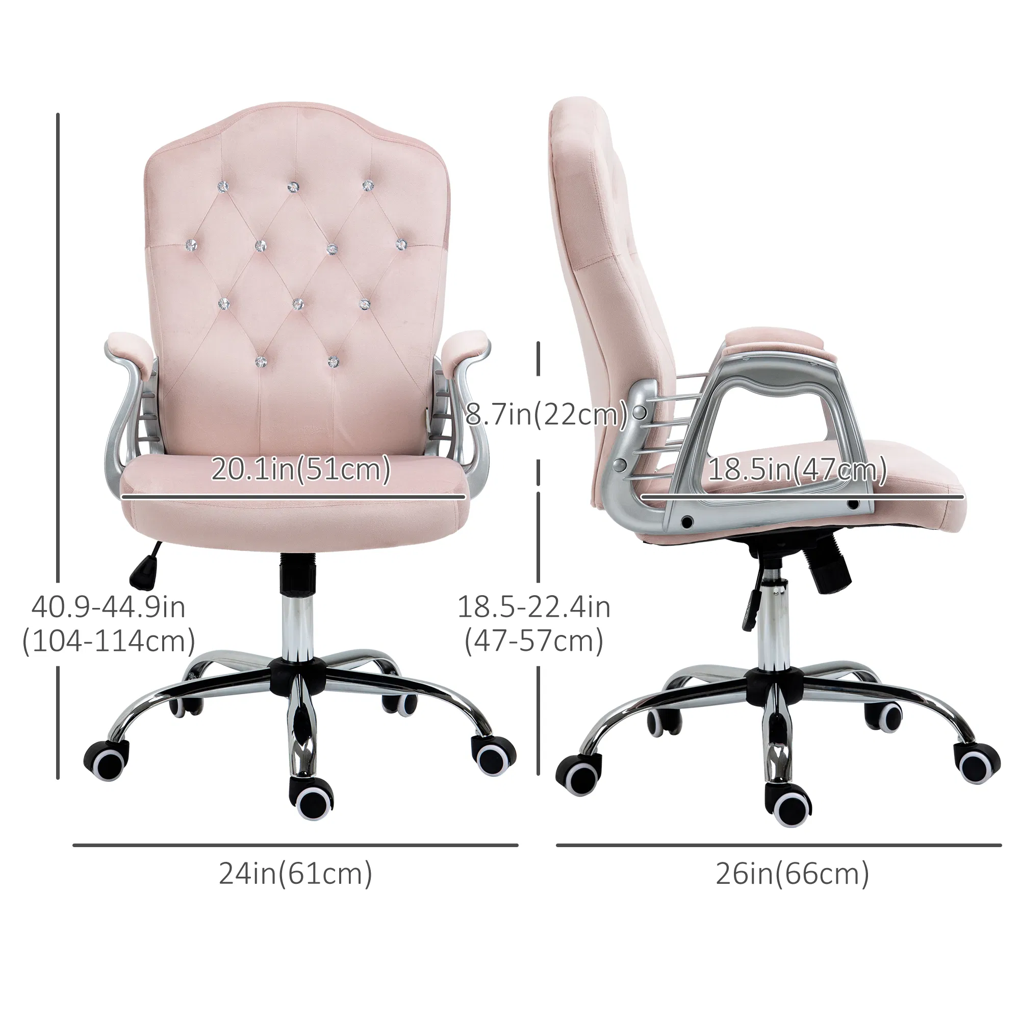 Velvet Tufted Office Chair, picture 4 of 5