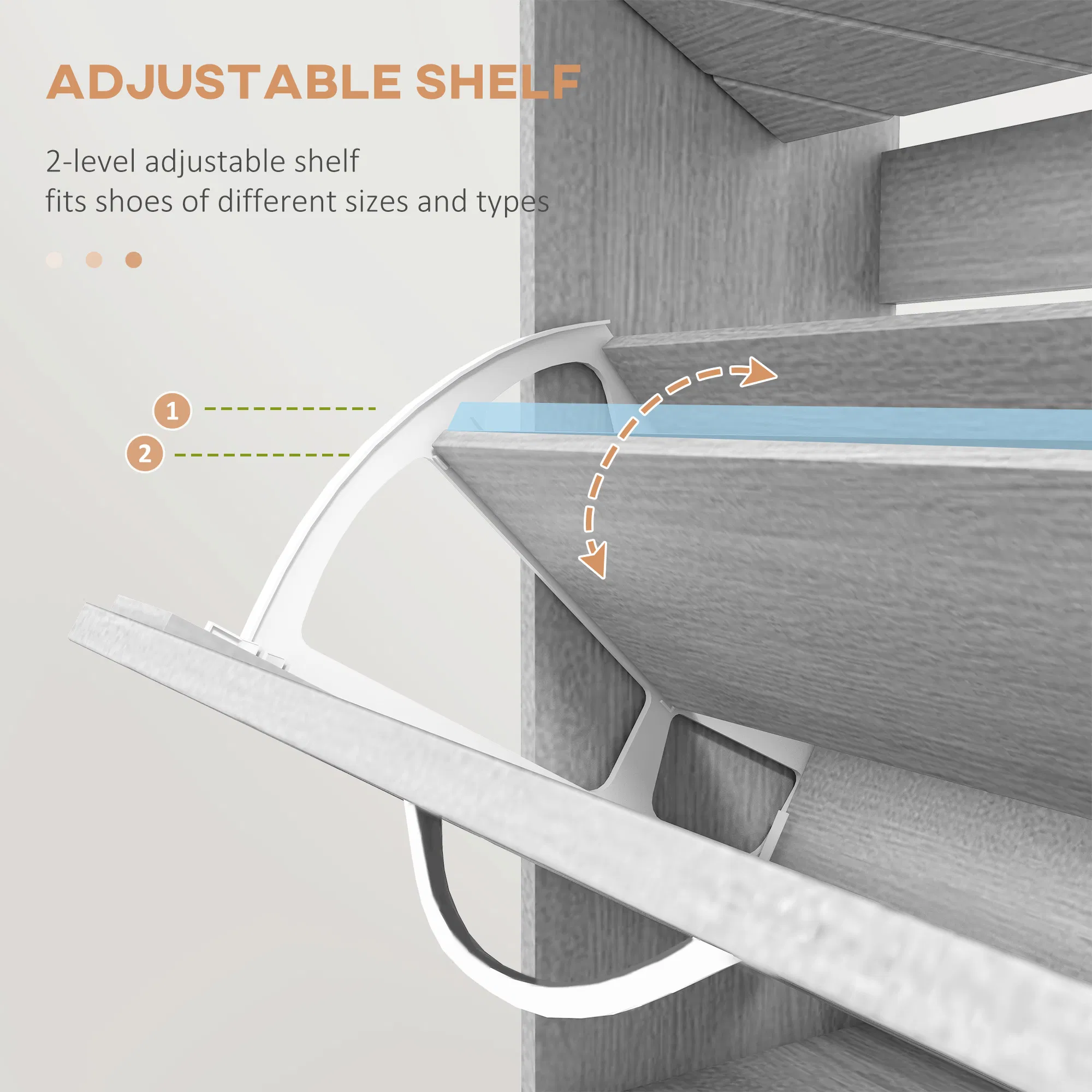 Shoe Storage Cabinet with Flip Drawers, picture 4 of 5