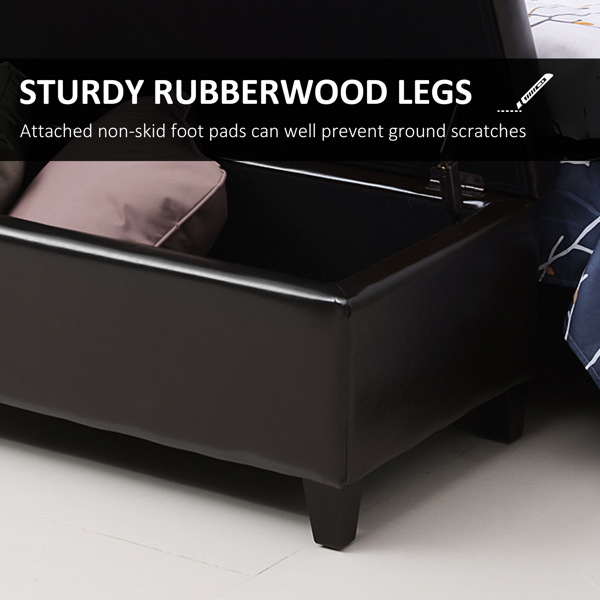 Faux Leather Storage Ottoman, picture 2 of 5