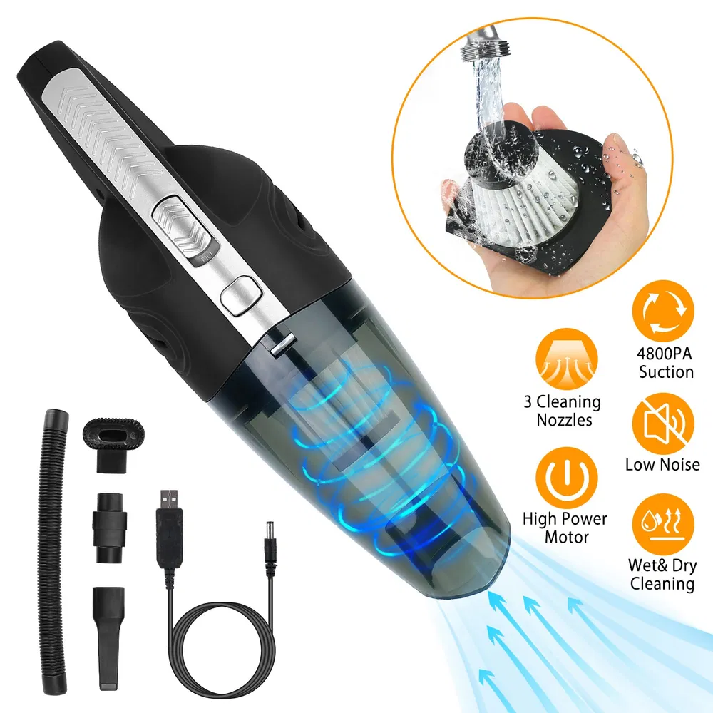 Aspiradora de mano inalámbrica para coches con filtro HEPA