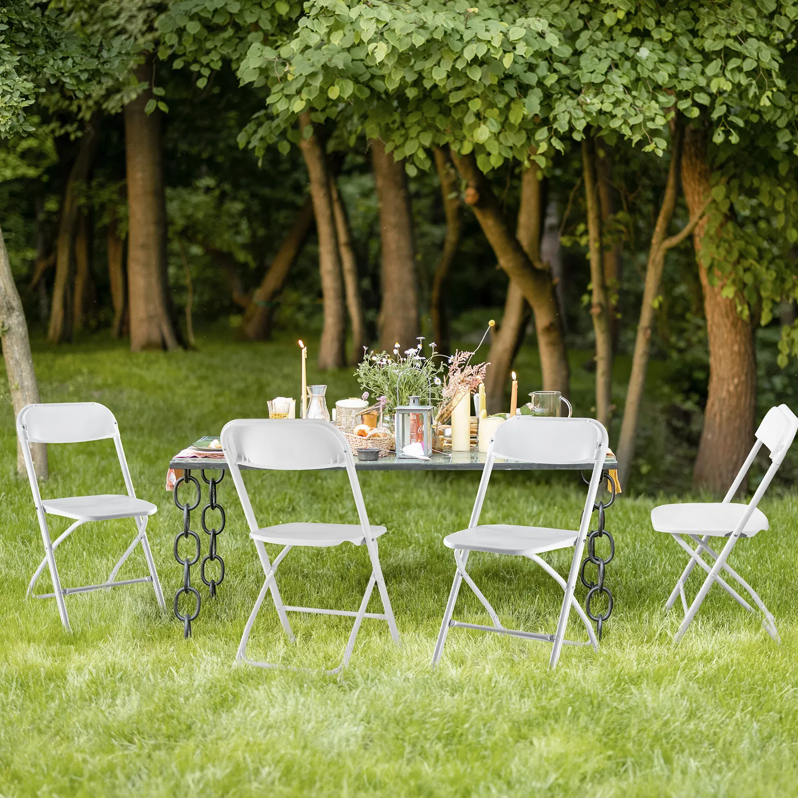 Folding Chair, Indoor Outdoor Portable, Stackable for Events, Offices, Weddings, Picnics and Restaurants image 4