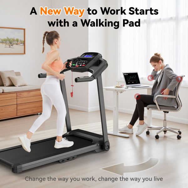 Treadmills for Home Treadmill with Incline Walking Pad Treadmill Running Machine 2.5HP Quiet Brushless, 265 Lbs Capacity, App, Pulse Sensor Heart Rate with LCD Display Holder for Cup & Phone-14