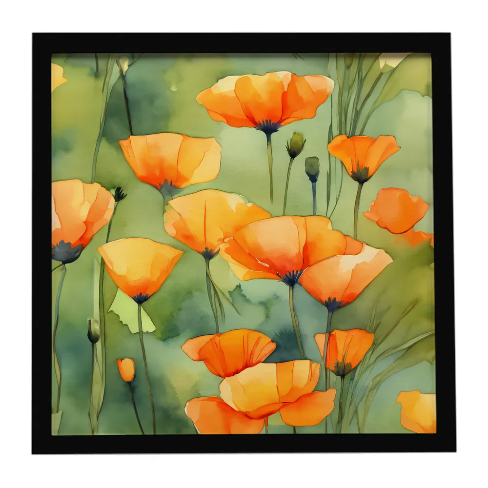 Framed Metal Print, California Poppies, picture 2 of 2