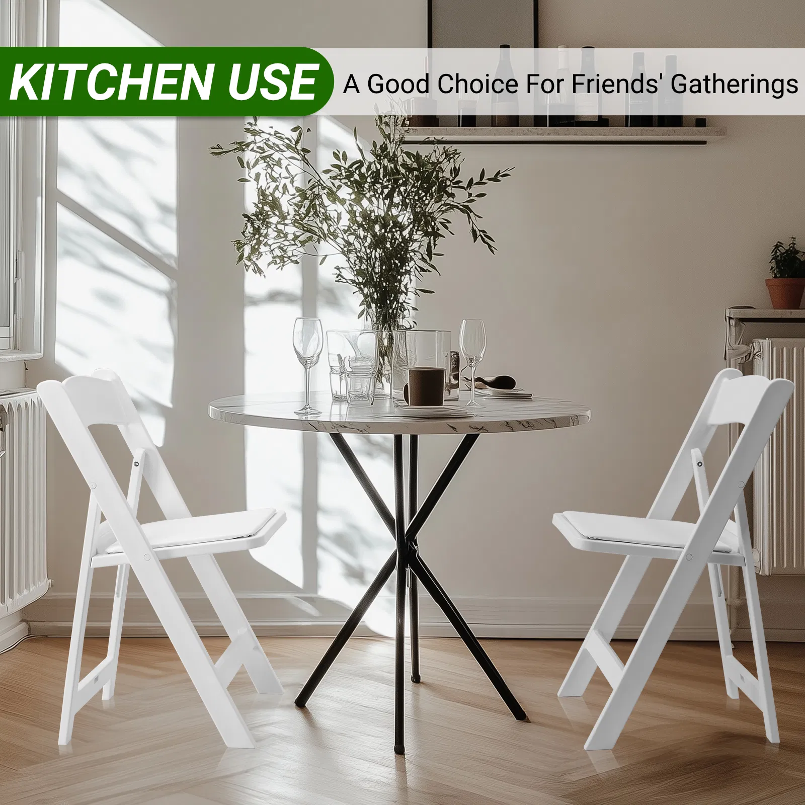 [Replacement 15868578]4 Pack Folding Chairs, Resin Chairs with Padded Seat, Comfortable Event Chairs… image 20