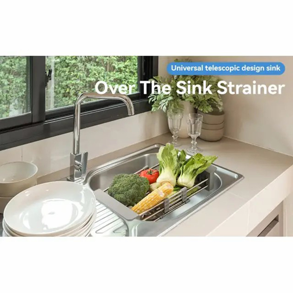 Adjustable Immersion Sink Dish Drying Rack With Stainless Steel Drain Basket - Portable And Retractable Space-Saving Fruit And Vegetable Solution(UPS/UPS logistics delivery supports self-pickup)-27