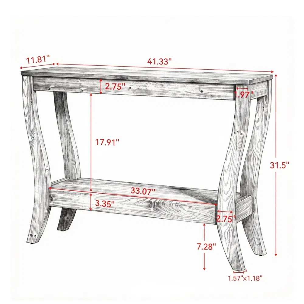 Wood Console Table, picture 4 of 5