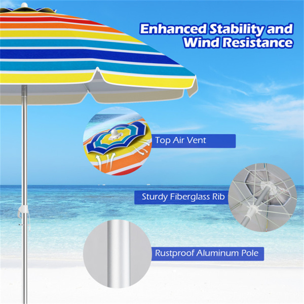 6.5 Feet Beach Umbrella - Multicolor-17