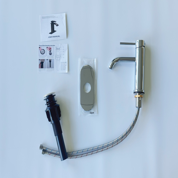 Single Handle Bathroom Faucet Lavatory Faucet Stainless Steel Single Hole-T10, Chrome[Unable to ship on weekends,usps/fedex]-13