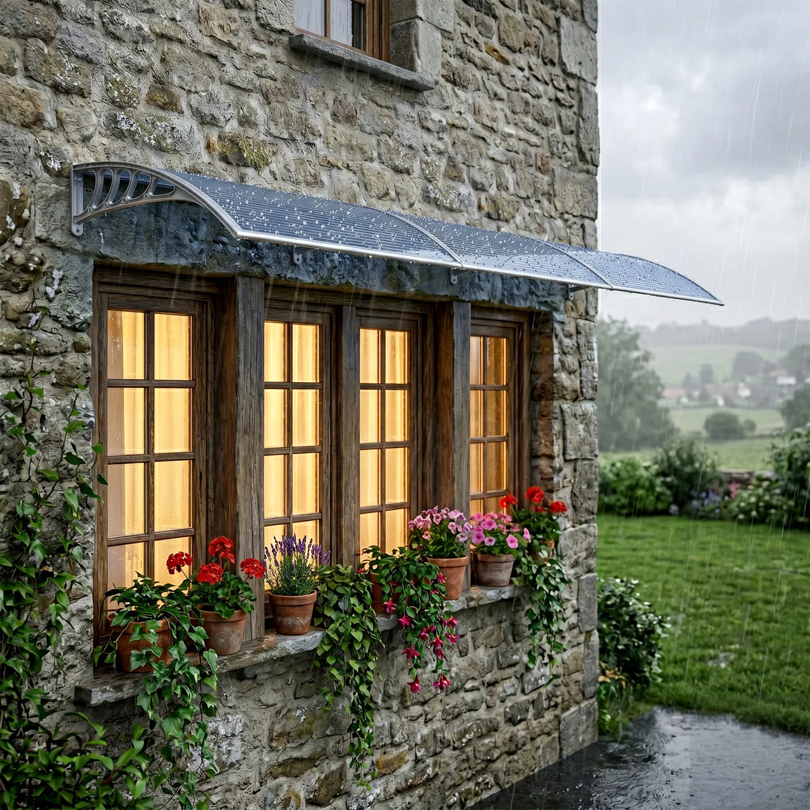 Awning for Door Entrance Window, 38x120 Inch Window Canopy Exterior, UV Rain Snow Protection for House… image 15