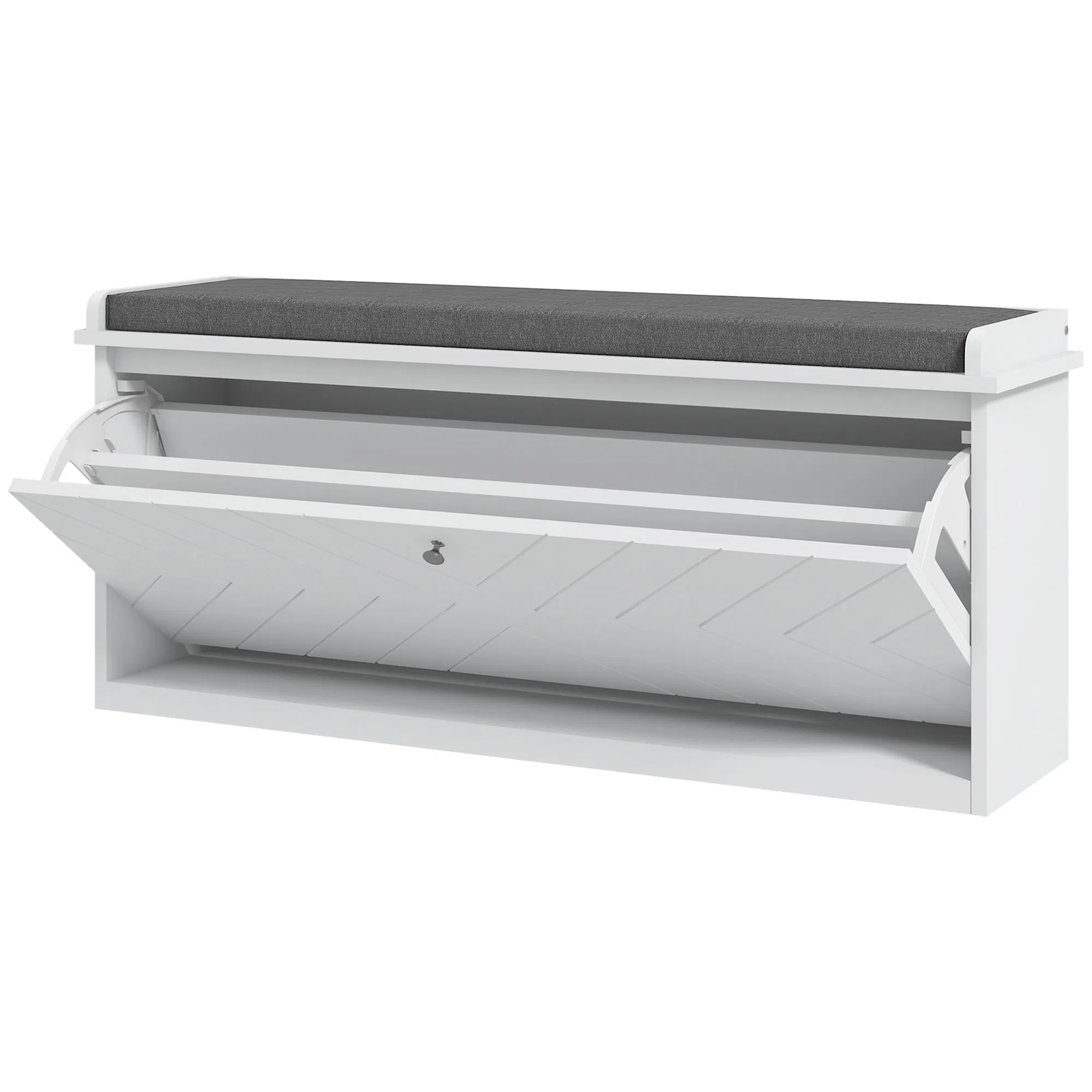 Shoe Storage with Seat, Upholstered Hallway Bench, Shoe Bench with Flip Drawer, Adjustable Shelf for 10 Pairs of Shoes