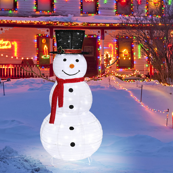 [Replace 62175283]60*60*120cm 30.00V 3.60W  Snowman Snow Fleece Garden Snowman Decoration White-37