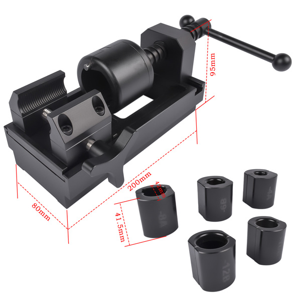 油管接头安装工具 Aluminum Fuel Line Fittings Installation Tool Fuel Hose Repair Tool Kit Black Fit from -4 to -16 Hose End Socket Nuts-23