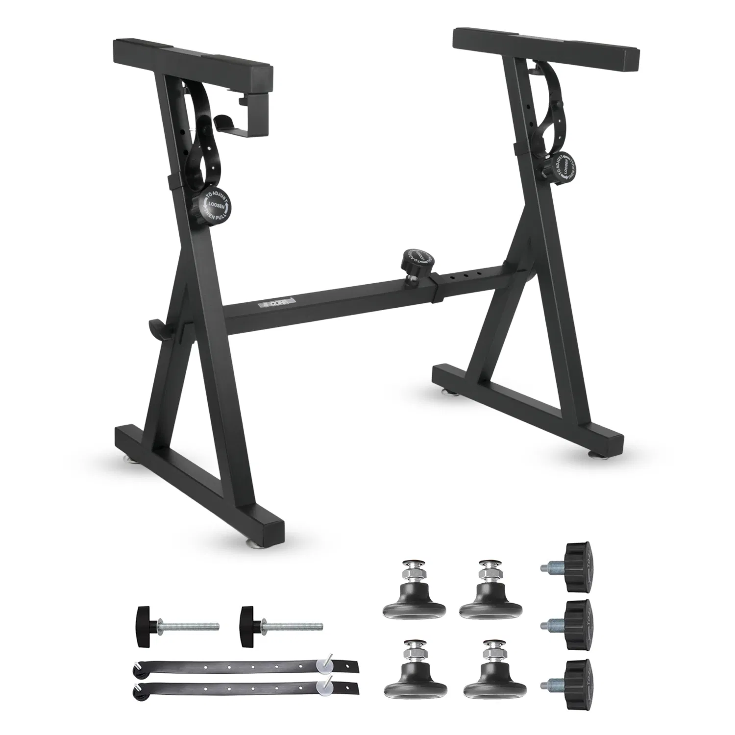 5Core Keyboard Stand Piano Riser Z Style Adjustable Height Width Music Stands for 54 - 88 Key Boards