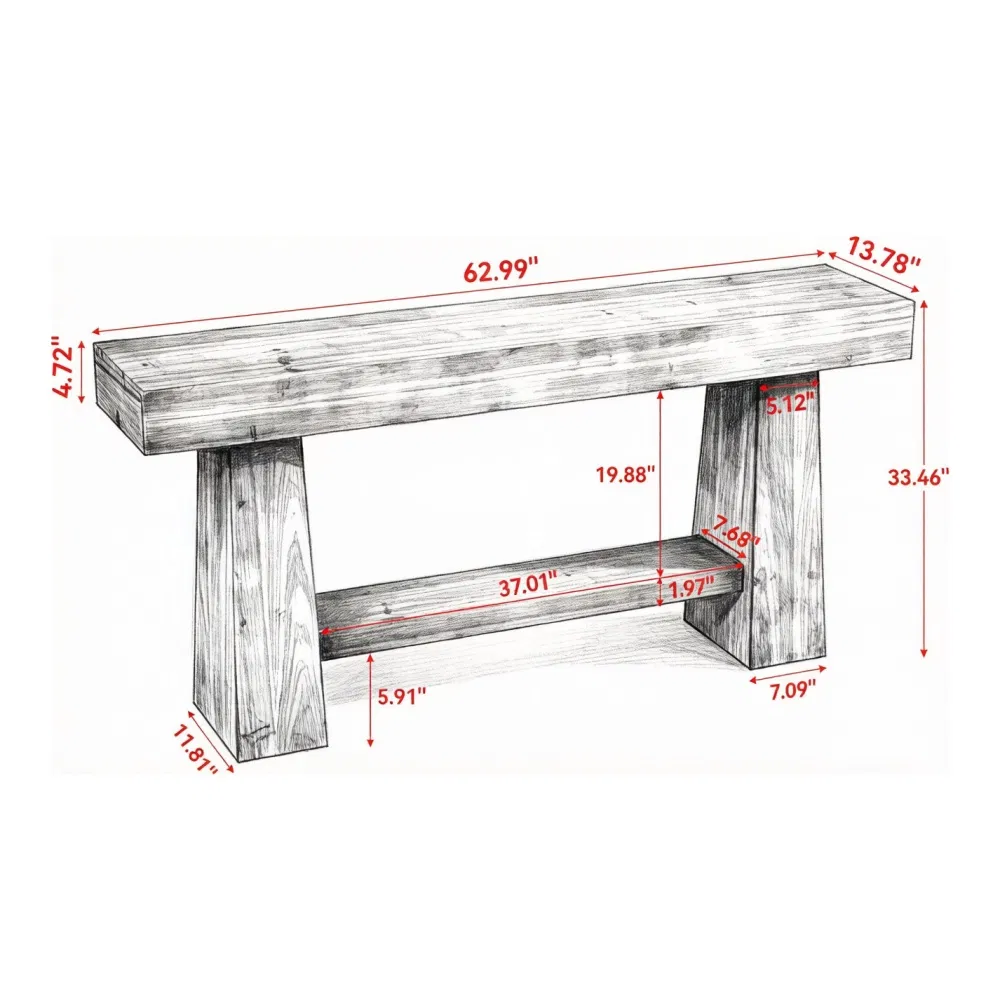 Solid Wood Console Table, picture 4 of 5