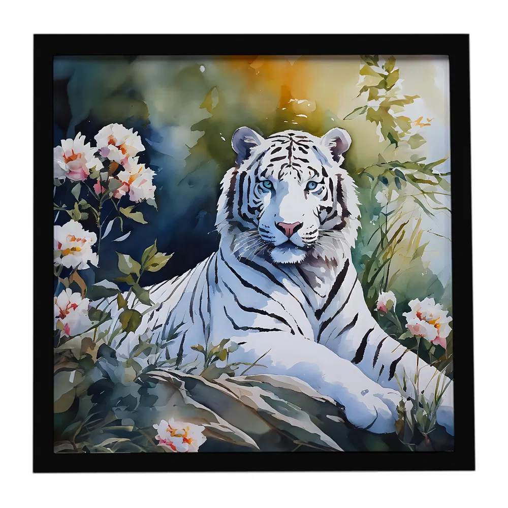Framed Metal Print, White Tiger, picture 3 of 3