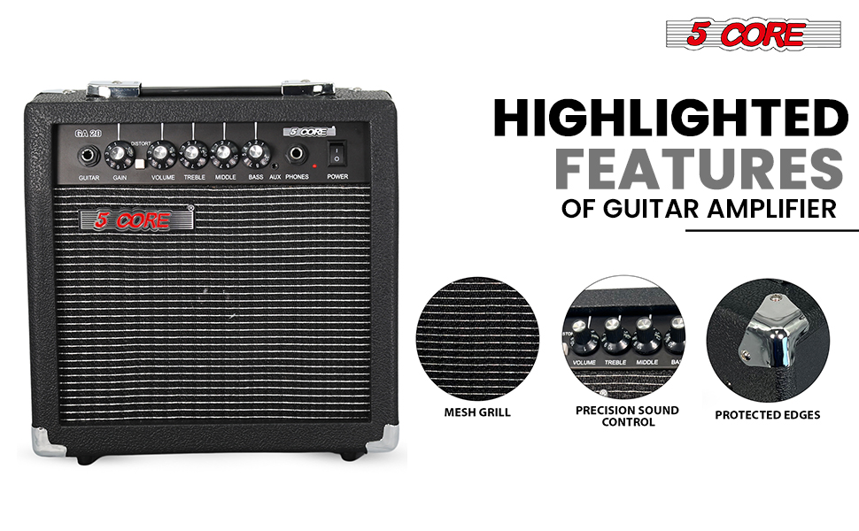 5 Core Guitar Amp Electric Portable Mini Amplifier w Built in Speaker Aux Headphone Jack image 18