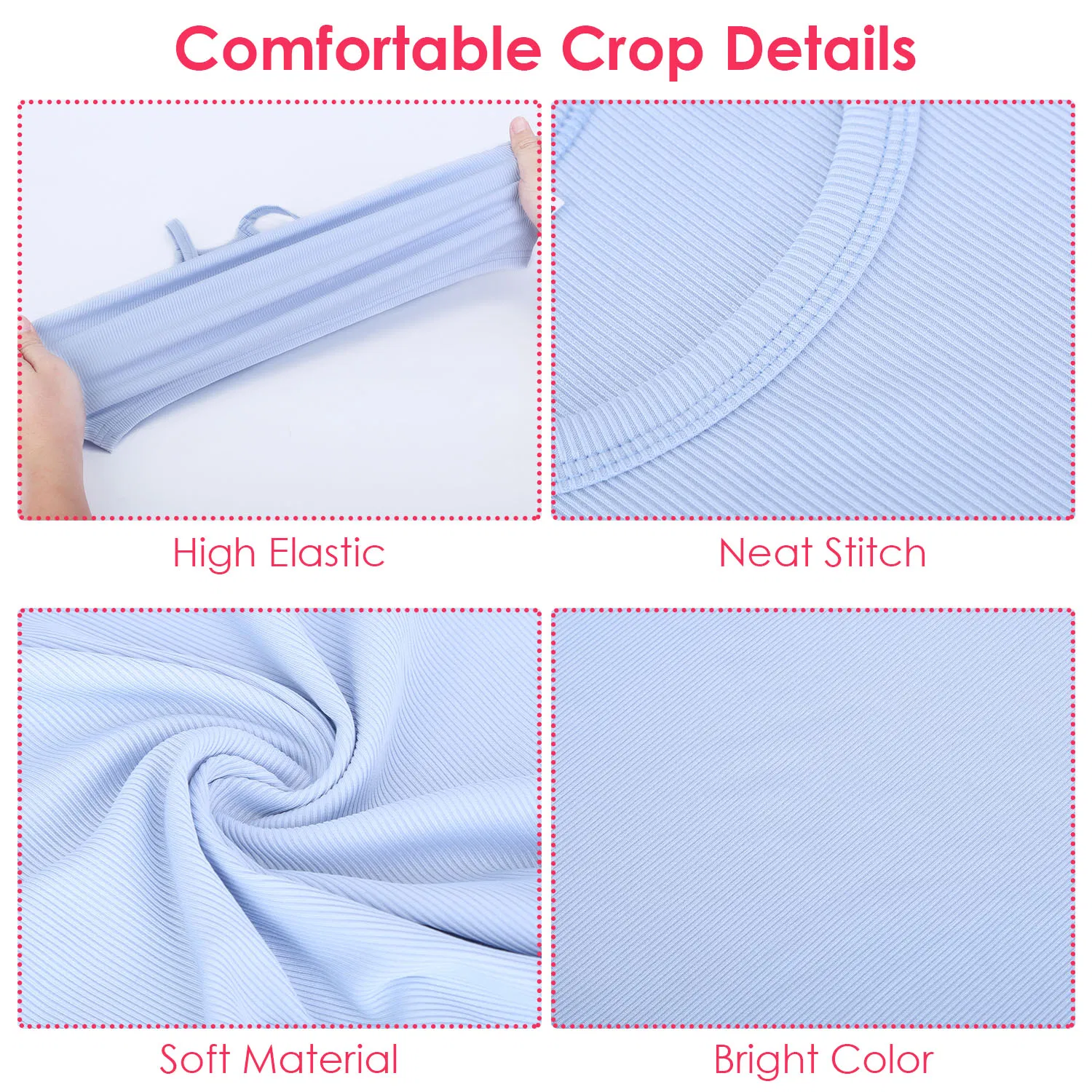 3 Pack Women Crop Basic Tank Top Ribbed Knit Sleeveless Round Neck 9 Color Machine Wash Summer Crop S to XL image 3
