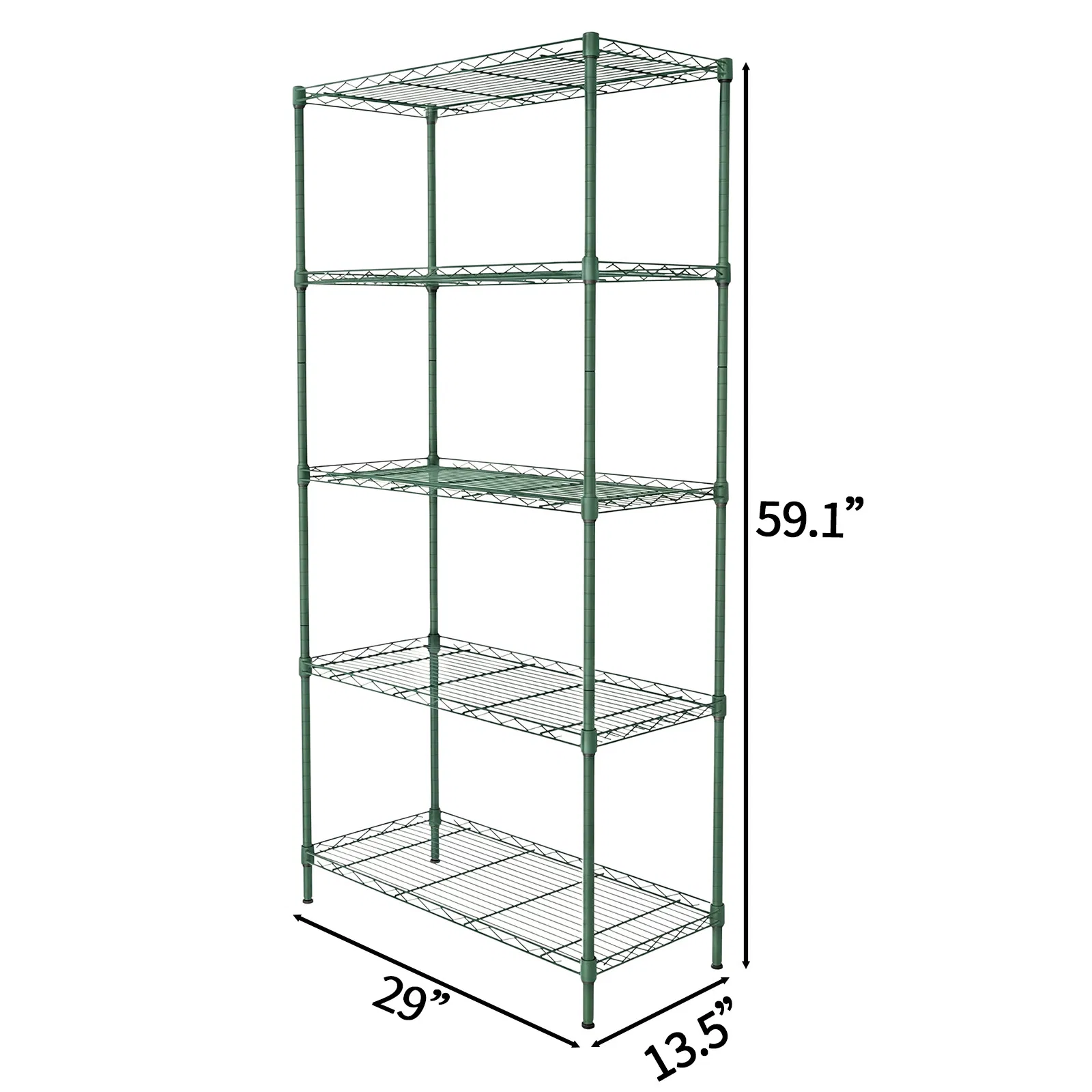 5-Layer Adjustable Display Rack Iron Household Shelf with Adjustable Feet 29.13*13.39*59.06in Forest… image 5