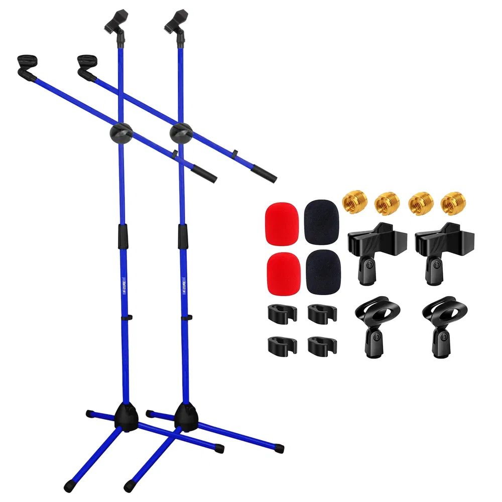 5 Core 2Pcs Mic Stand Floor Height Adjustable Tripod Microphone Stands w Extending Telescoping Boom Arm image 20