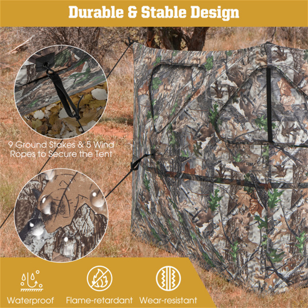 2-Panel See-Through Hunting Blind - Pop-Up Design with 3 Shoot Through Ports-18