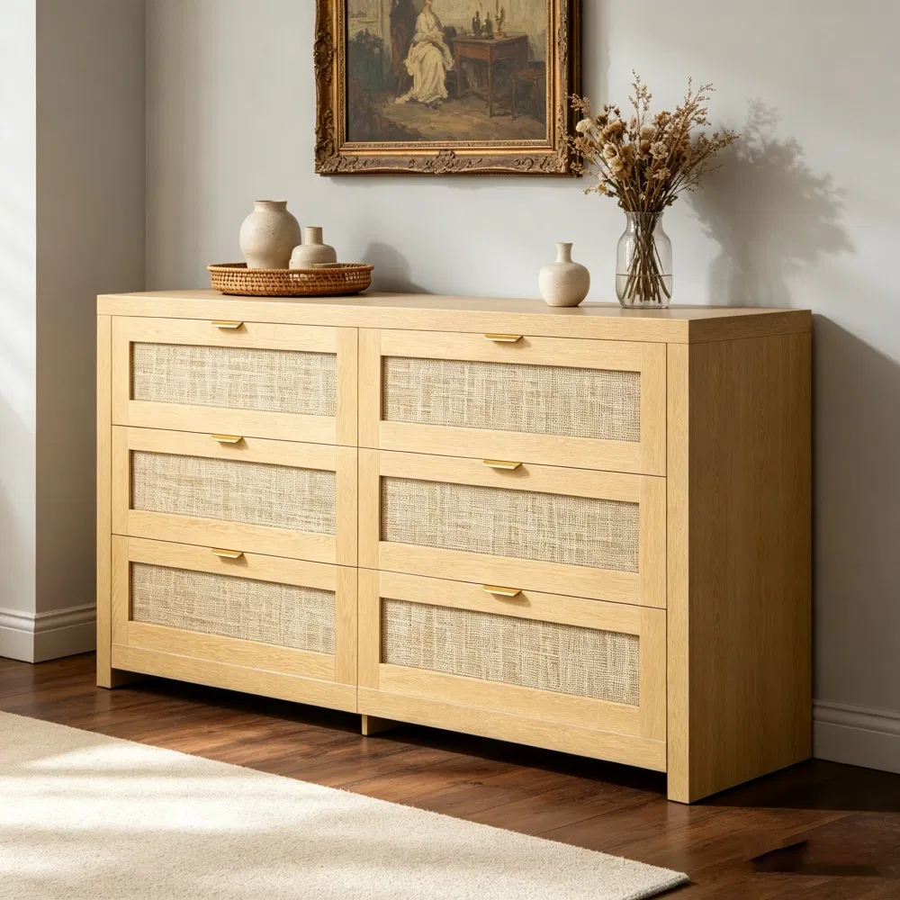 Rattan Storage Cabinet with 6 Drawers, picture 3 of 5