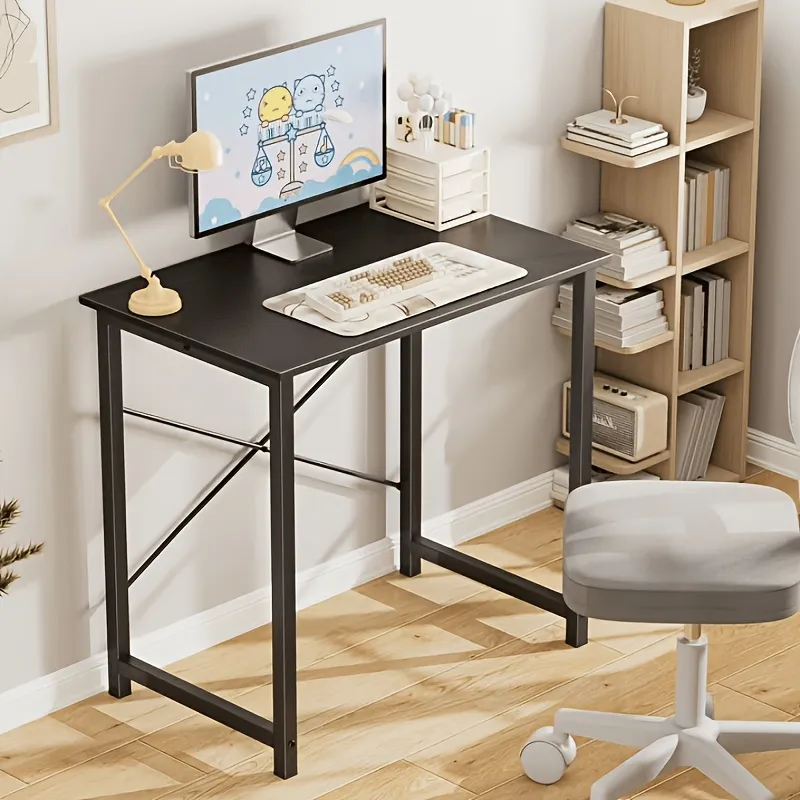 31IN Computer Desk for Home Office, Modern Study Work Table Simple Style for Bedroom, Writing Desks with X-Shaped Reinforcement image 5