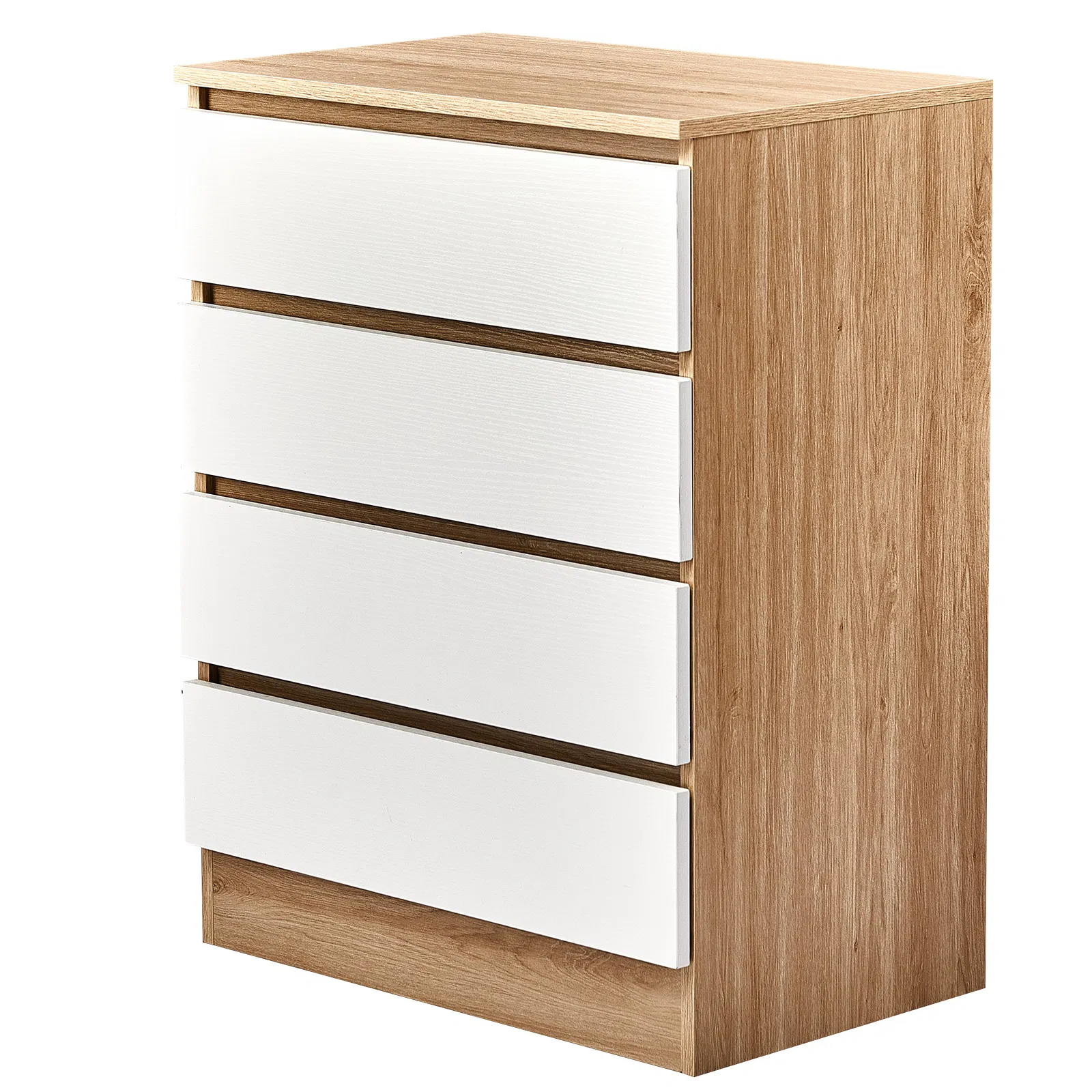 Handle-Free 4-Drawer Storage Cabinet Color-Block Drawer Dresser 23.62*14.96*30.71in Wood-Tone Cabinet… image 4