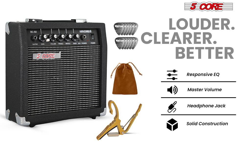 5 Core Guitar Amp Electric Portable Mini Amplifier w Built in Speaker Aux Headphone Jack image 15