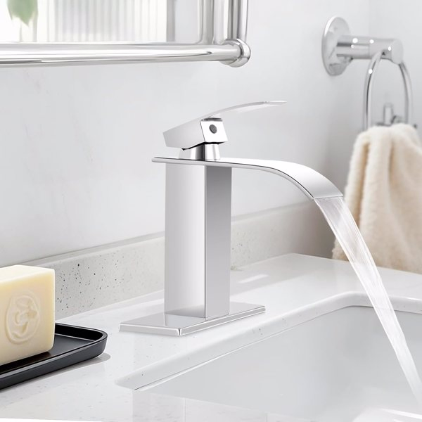 Single Handle Bathroom Faucet Lavatory Faucet Stainless Steel Single Hole-TP, Chrome[Unable to ship on weekends,usps/fedex]-11