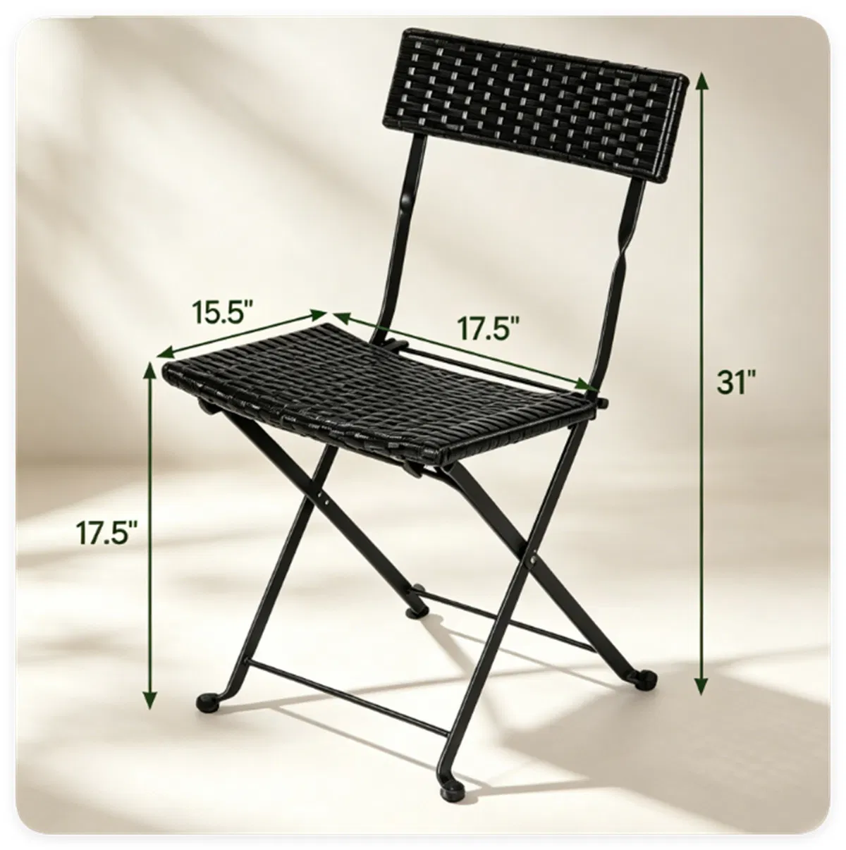 3 Piece Folding Bistro Set, picture 4 of 5