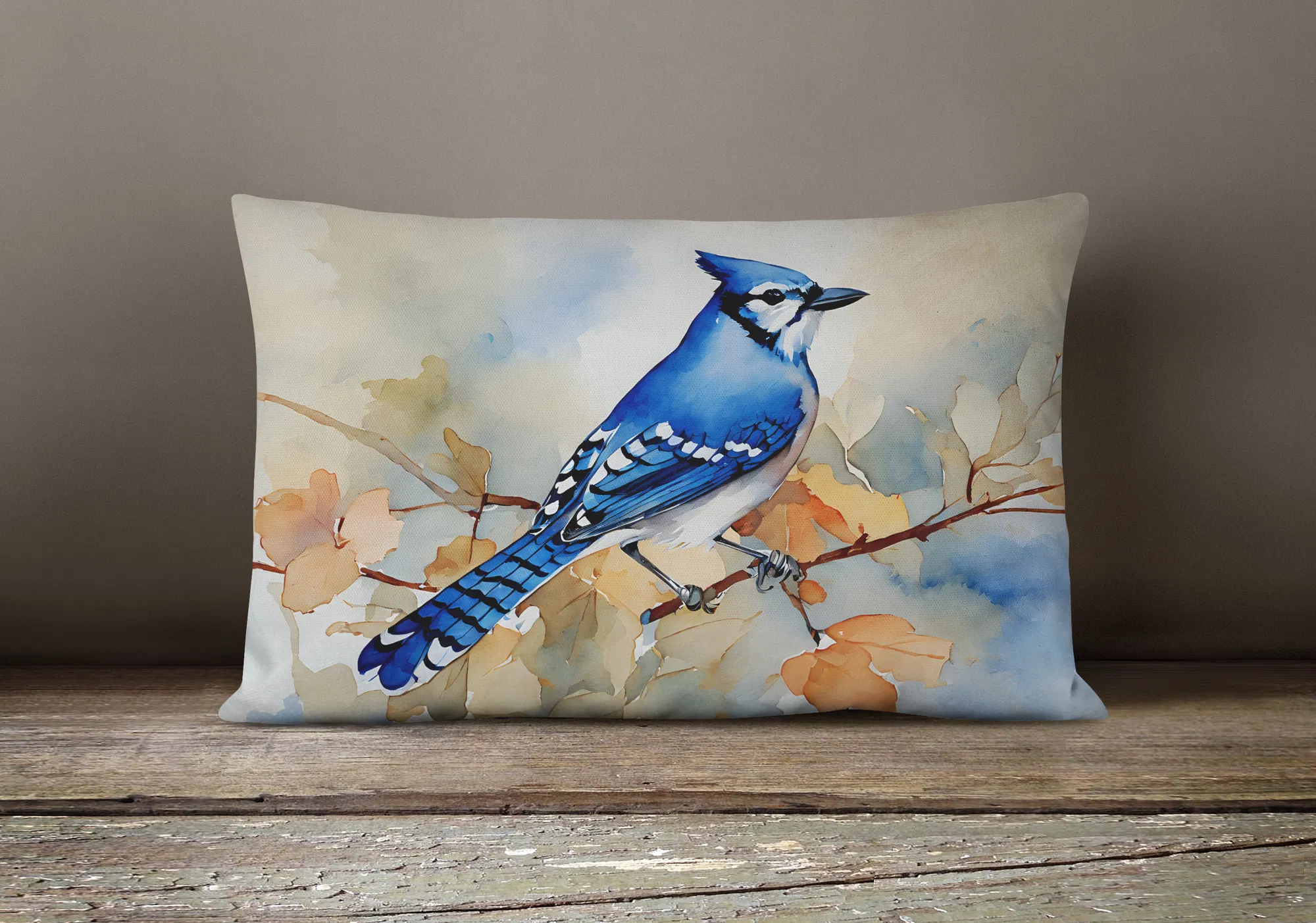 Watercolor Birds Throw Pillow Throw Pillow For Indoor Couch, picture 3 of 5