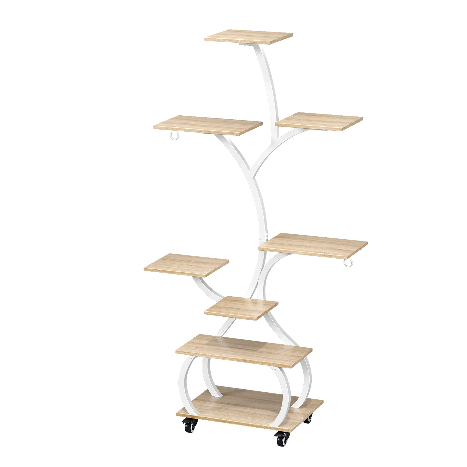 Tree Shaped Plant Stand with Full Spectrum Grow Light, White Metal Frame Plant Shelf with Lockable… image 13